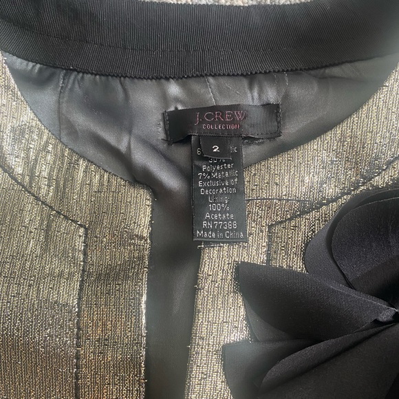 J.Crew Collection Metallic Smoking Jacket Blazer Size 2 - Picture 3 of 9
